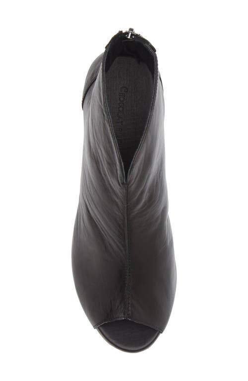 Chocolat Blu Gion Peep Toe Platform Bootie In Black Leather