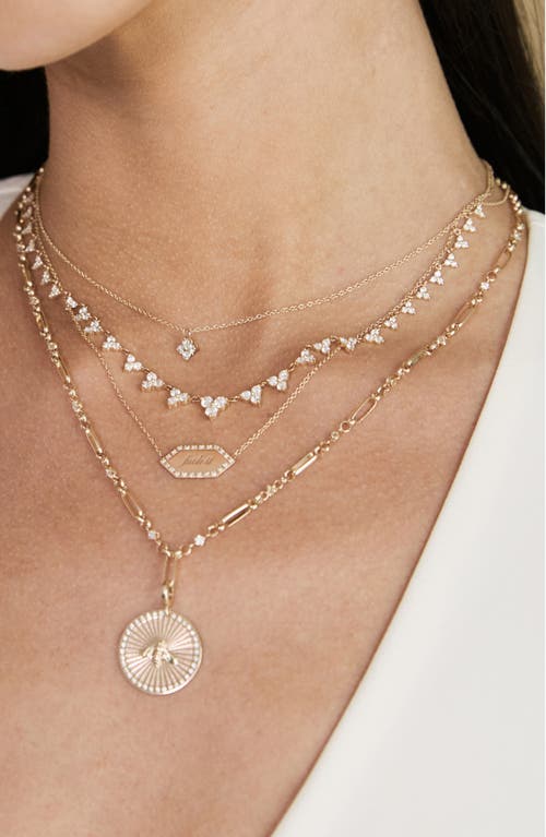 Zoë Chicco Diamond Flower Pendant Necklace In Yellow Gold