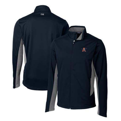 Men's Cutter & Buck Navy Auburn Tigers Navigate Softshell Full-Zip Jacket