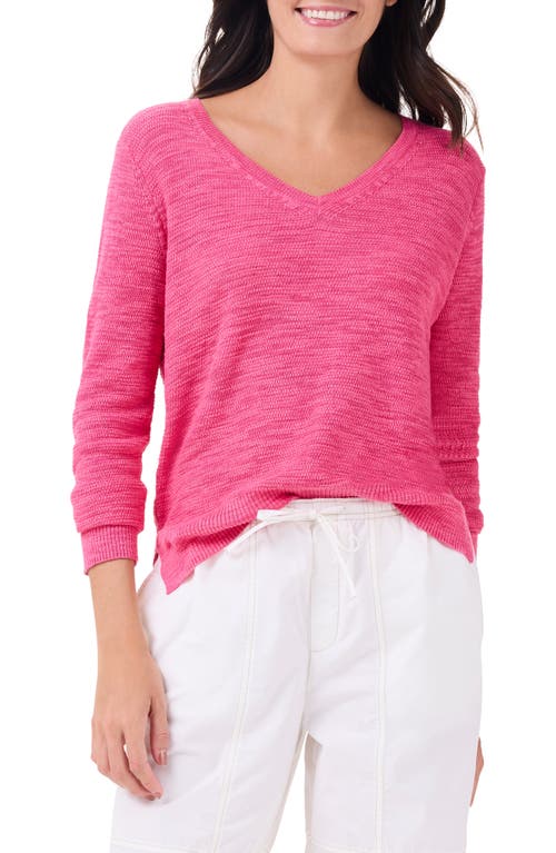 Nic + Zoe Nic+zoe Breezy Open Stitch Sweater In Wild Pink