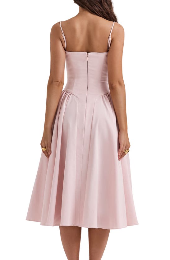 Shop House Of Cb Samaria Corset Fit & Flare Dress In Pink Salt