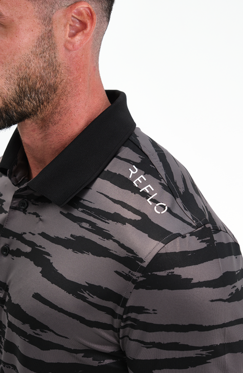 Reflo Tagus Performance Sustainable Polo In Black