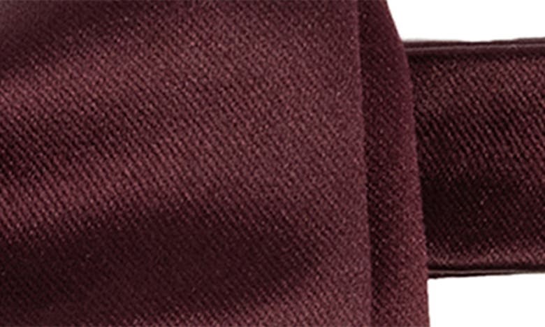 Shop Construct Solid Satin Bow Tie In Wine