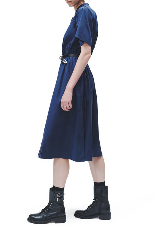 Rag & Bone Ronan Cotton Midi Shirtdress In Navy
