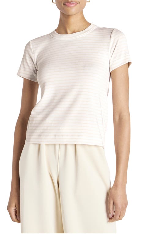 Splendid X Cella Jane Stripe T-shirt In White/lite Taupe