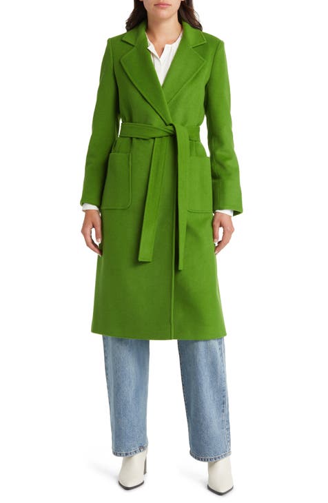 Shop Tory Burch Double-Face Wool Hooded Wrap Coat