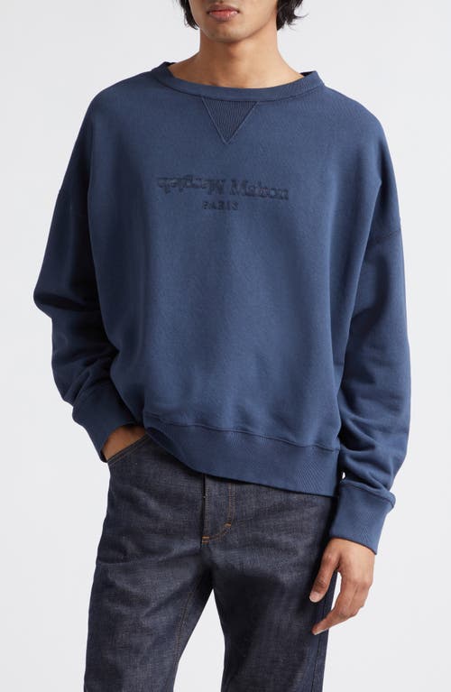 Reverse Logo Cotton Sweatshirt in Blue