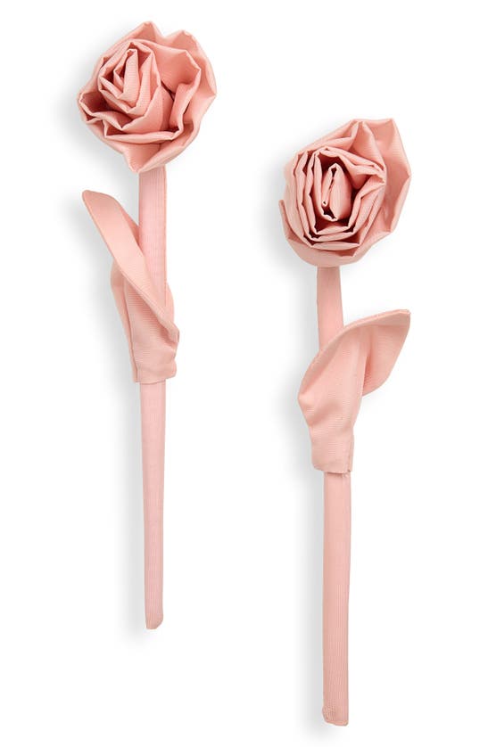 Shop Simone Rocha Fabric Rose Drop Earrings