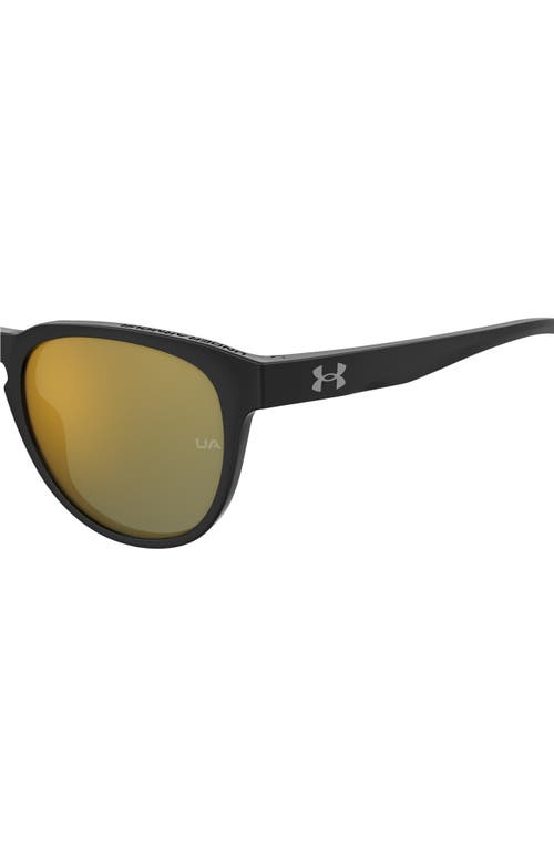 Shop Under Armour Skylar 53mm Round Sunglasses In Black/multilayer Gold