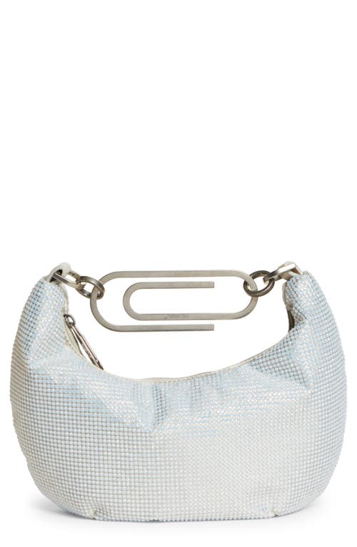 Off-White Paper Clip Embellished Hobo Bag in Light Blue