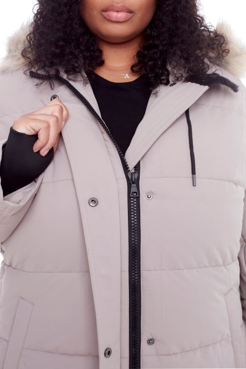 Alpine North Aulavik Plus Women's Vegan Down (recycled) Mid-length Hooded Parka Coat (plus Size) In Light Taupe