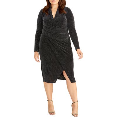 Plus Size Rachel Rachel Roy Bret Metallic Knit Dress, Black
