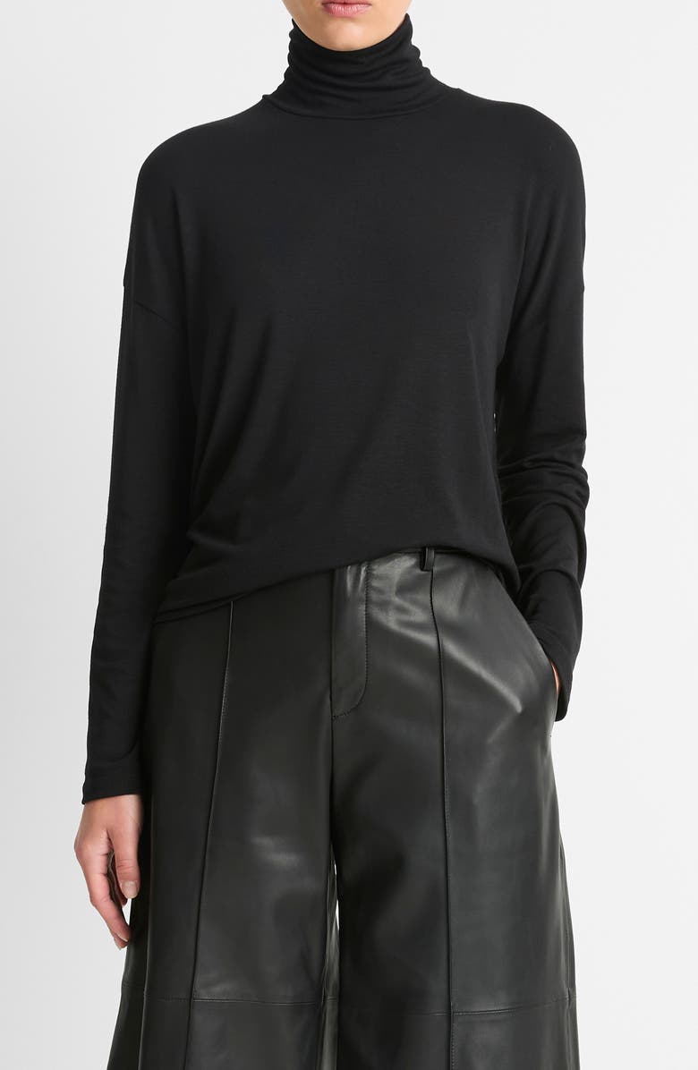 Vince Relaxed Jersey Turtleneck, Main, color, 