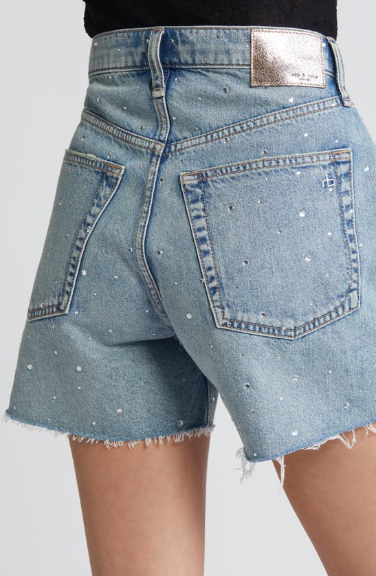 Shop Rag & Bone Rhinestone Cutoff Denim Shorts In Solana Jewel