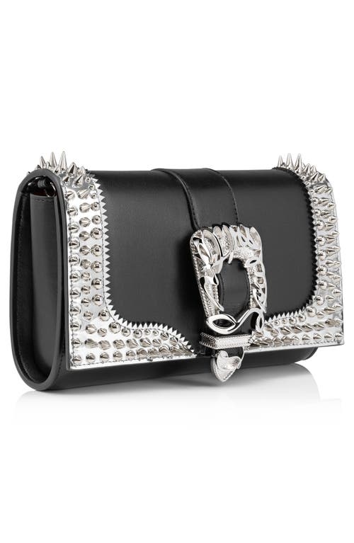 Christian Louboutin Paloma Giddy Spike Leather Crossbody Bag In Bk65 Black/silver