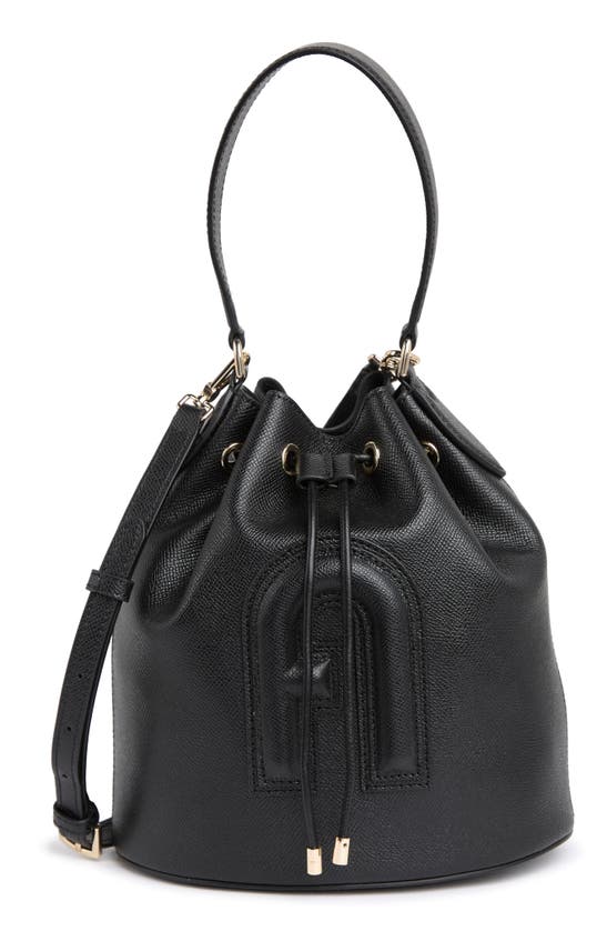 Furla Clio Drawstring Leather Bucket Bag In Nero | ModeSens
