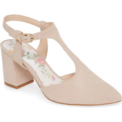 Johnston & Murphy Laina T-Strap Pump, Beige