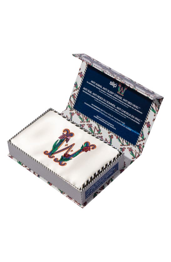Slip Embroidered Pure Silk Queen Pillowcase