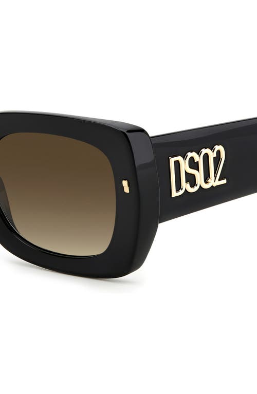 Shop Dsquared2 51mm Rectangular Sunglasses In Black/brown Gradient