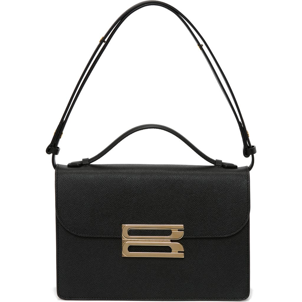 Victoria Beckham Shoulder Bag With Adjustable Strap And Gold-tone Hardware In Black