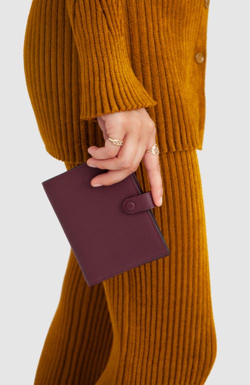 Shop Hyer Goods Upcycled Leather Passport Wallet In Wine Saffiano