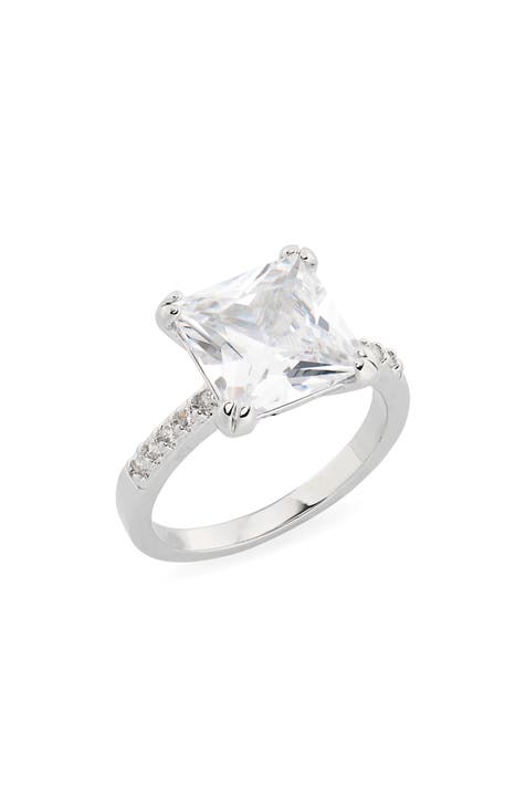 Square Solitaire Engagement Ring