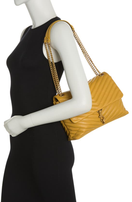 Rebecca Minkoff Edie Quilted Leather Shoulder Bag In Ambra
