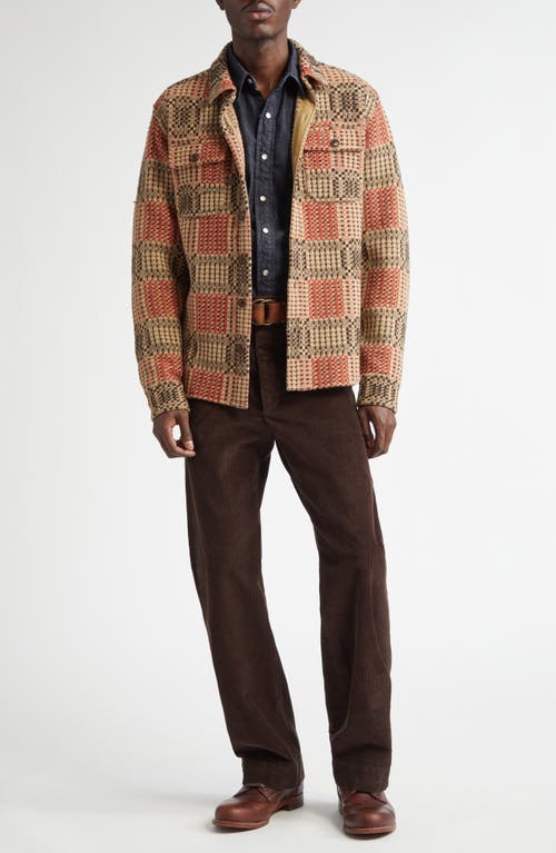 DOUBLE RL DOUBLE RL MATLOCK GEO PATTERN KNIT WOOL BUTTON-UP SHIRT JACKET