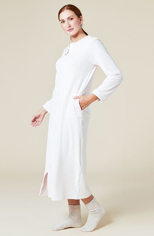Softies Serenity Sweetheart Neck Zip Robe In Blush Pink