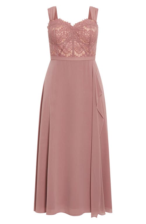 City Chic Sweet Evie Dress In Antique Rose
