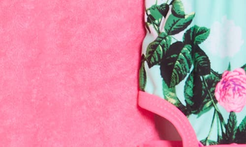 Shop Betsey Johnson Kids' One-piece Swimsuit & Cover-up Romper Set In Sugar Plum/honey Dew