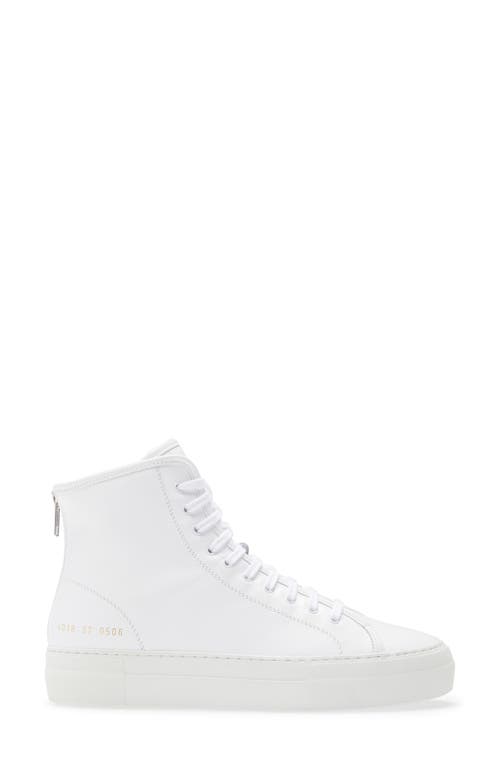 Shop Common Projects Tournament High Super Sneaker In White/white