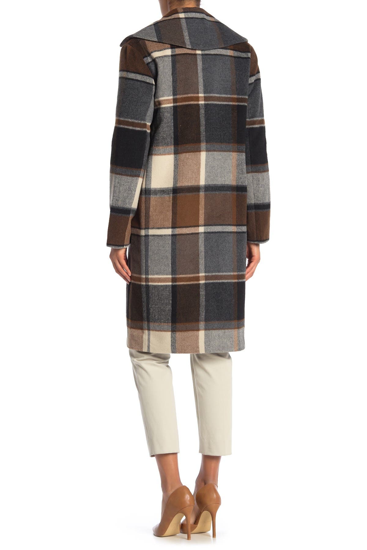 Kensie | Plaid Notch Lapel Coat | Nordstrom Rack