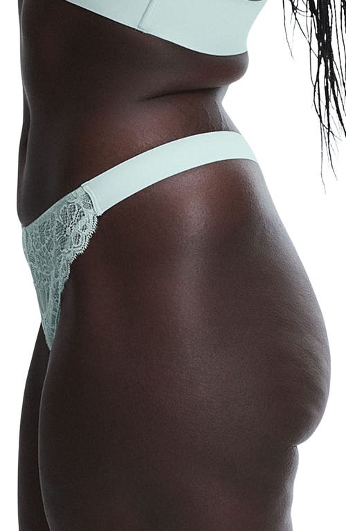 Savage X Fenty Bold Lace Thong In Mint Condition Blue