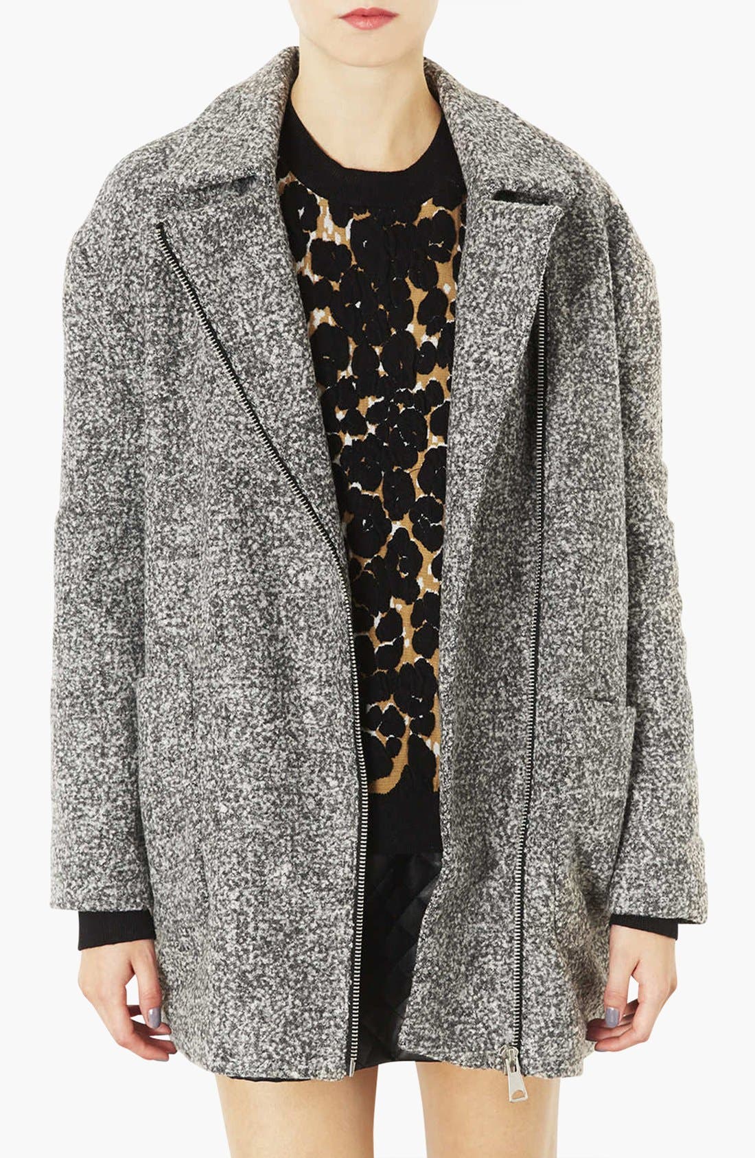 'Jeanie' Textured Front Zip Coat Nordstrom