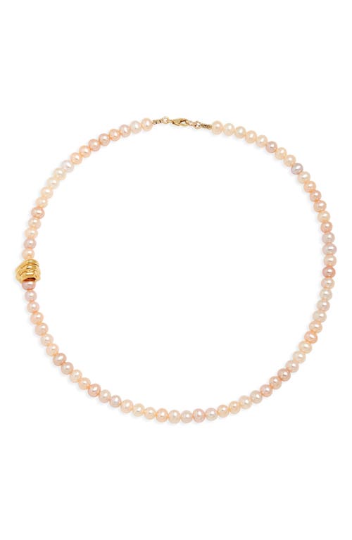 Alighieri The Celestial Raindrop Pink Pearl Choker Necklace in 24 Gold