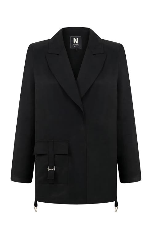 NOCTURNE NOCTURNE DOUBLE-BREASTED JACKET WITH ACCESSORY BELT DETAIL 