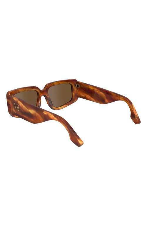 Shop Victoria Beckham Vb Monogram 54mm Modified Rectangular Sunglasses In Striped Blonde Havana