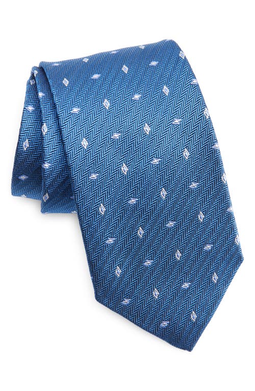 David Donahue Neat Silk Blend Tie In Blue