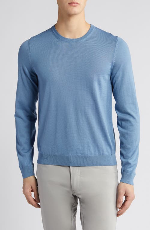 BOSS Leno Virgin Wool Crewneck Sweater Light Blue at Nordstrom,