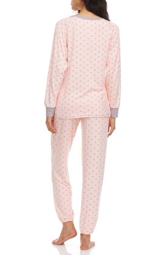 Flora Nikrooz Marian Printed Dreamy Sweater Knit Pajama Set In Pink