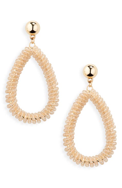 Faceted Beaded Teardrop Earrings