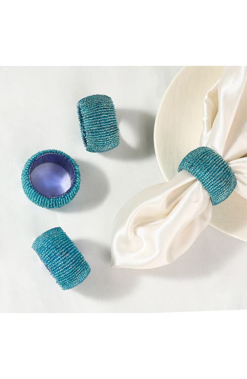 Tiramisu Radiant Rounds Set Of 4 Napkin Rings In Blue