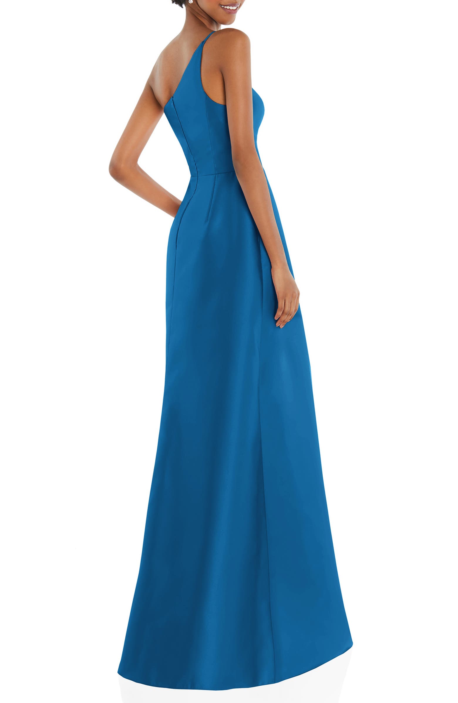 Alfred Sung One-Shoulder Satin Gown | Nordstrom