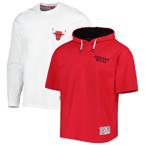 Men's Tommy Jeans Red/White Chicago Bulls Matthew 2-In-1 T-Shirt & Hoodie Combo Set