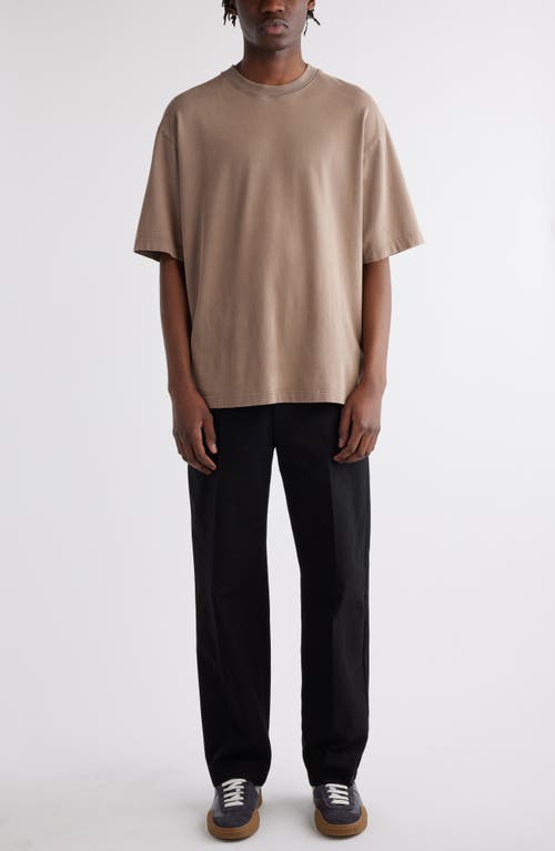 Shop Acne Studios Extorr Logo Back T-shirt In Taupe Brown