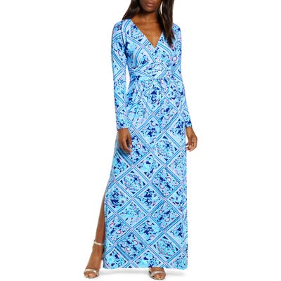 Lily Pulitzer Nichola Long Sleeve Maxi Dress, Blue