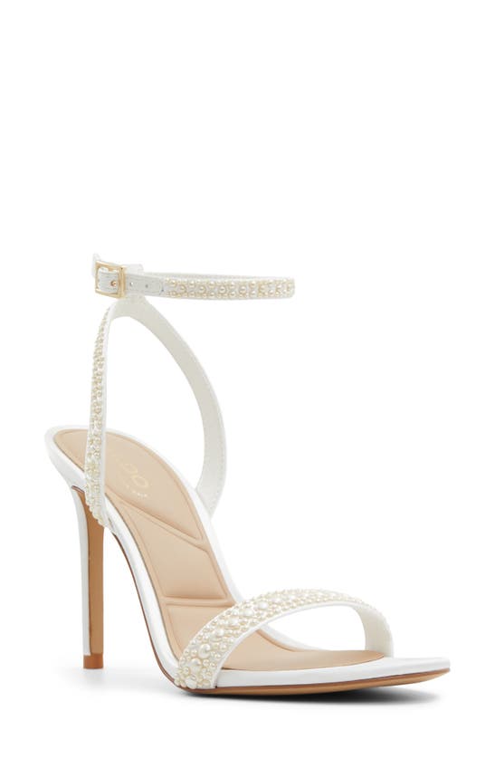 Shop Aldo Perlea Ankle Strap Sandal In White