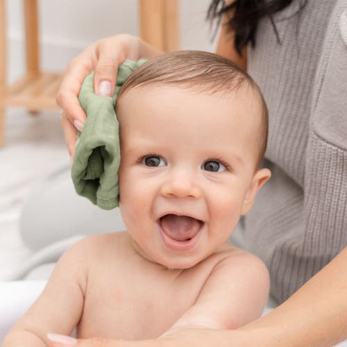 Comfy Cubs Muslin Washcloths In Sage