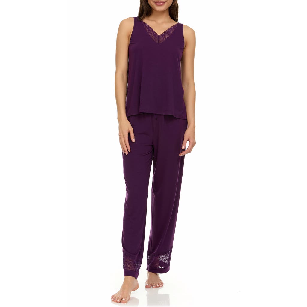 Flora By Flora Nikrooz Women's Franny Tank And Pajama Pants Set In Plum